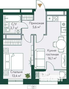 1-к квартира, вторичка, 41м2, 23/24 этаж