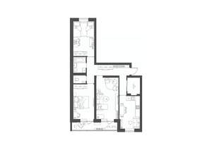 3-к квартира, строящийся дом, 84м2, 2/9 этаж