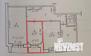 3-к квартира, вторичка, 9м2, 1/9 этаж