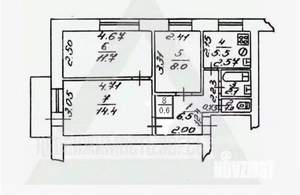 3-к квартира, вторичка, 52м2, 3/5 этаж