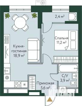 1-к квартира, вторичка, 42м2, 5/24 этаж
