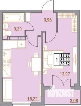 1-к квартира, вторичка, 40м2, 2/5 этаж