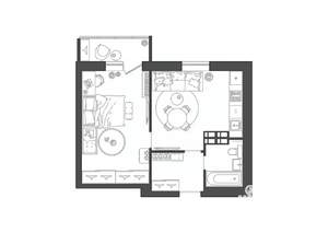 1-к квартира, строящийся дом, 41м2, 13/19 этаж