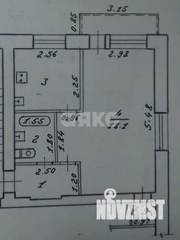 1-к квартира, вторичка, 32м2, 4/4 этаж