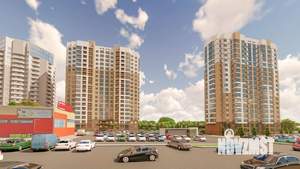 1-к квартира, строящийся дом, 43м2, 16/19 этаж
