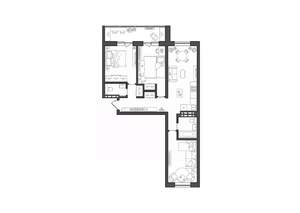 3-к квартира, строящийся дом, 73м2, 8/8 этаж