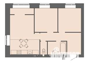 3-к квартира, строящийся дом, 65м2, 9/9 этаж