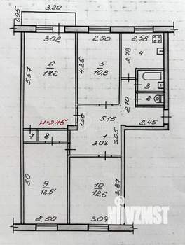4-к квартира, вторичка, 76м2, 1/5 этаж