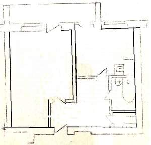 1-к квартира, вторичка, 43м2, 1/2 этаж