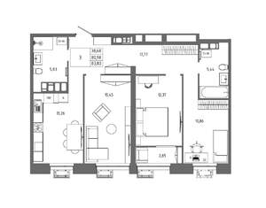 3-к квартира, вторичка, 84м2, 22/23 этаж