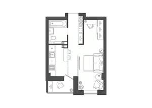 1-к квартира, строящийся дом, 31м2, 6/19 этаж