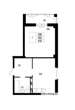 Студия квартира, вторичка, 49м2, 16/17 этаж