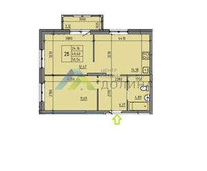 2-к квартира, вторичка, 50м2, 2/22 этаж