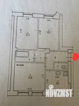 3-к квартира, вторичка, 65м2, 2/2 этаж