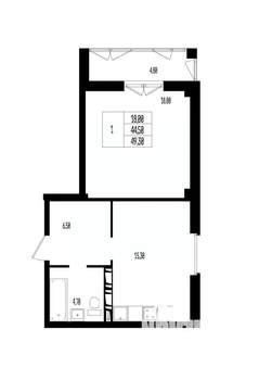 Студия квартира, вторичка, 49м2, 2/17 этаж