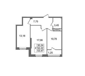 2-к квартира, вторичка, 53м2, 2/8 этаж