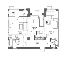 Студия квартира, вторичка, 67м2, 1/10 этаж