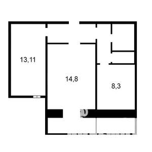 2-к квартира, вторичка, 51м2, 7/9 этаж