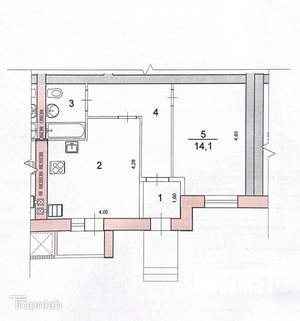 1-к квартира, вторичка, 44м2, 1/5 этаж