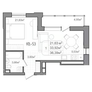 Студия квартира, вторичка, 36м2, 7/9 этаж