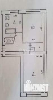 2-к квартира, вторичка, 47м2, 2/5 этаж
