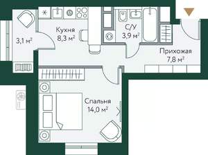 1-к квартира, вторичка, 37м2, 11/24 этаж