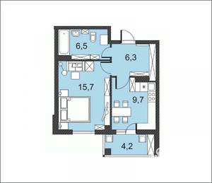 1-к квартира, вторичка, 42м2, 13/17 этаж