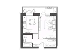 1-к квартира, строящийся дом, 34м2, 2/9 этаж