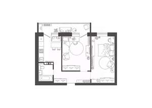 2-к квартира, строящийся дом, 52м2, 6/9 этаж