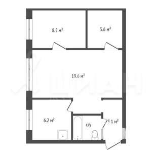 3-к квартира, вторичка, 47м2, 1/5 этаж