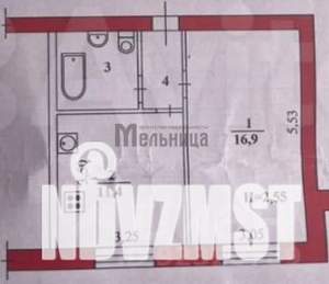 1-к квартира, вторичка, 35м2, 6/9 этаж