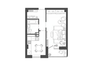 1-к квартира, строящийся дом, 37м2, 5/19 этаж