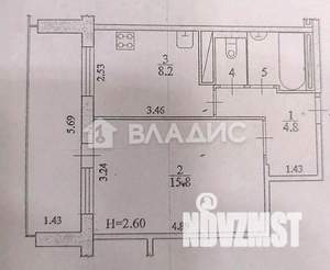 1-к квартира, вторичка, 33м2, 1/9 этаж