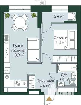 1-к квартира, вторичка, 42м2, 15/24 этаж