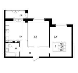 Студия квартира, вторичка, 58м2, 14/17 этаж