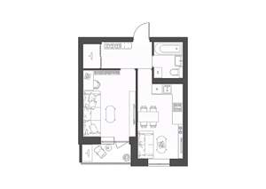 1-к квартира, строящийся дом, 37м2, 5/9 этаж