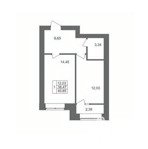 1-к квартира, вторичка, 41м2, 10/10 этаж