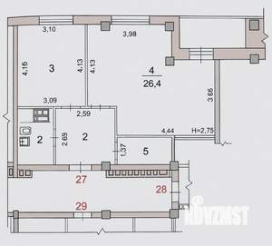 1-к квартира, вторичка, 53м2, 8/16 этаж