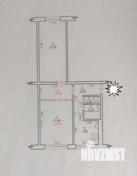 2-к квартира, вторичка, 44м2, 1/5 этаж