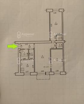 3-к квартира, вторичка, 54м2, 5/5 этаж