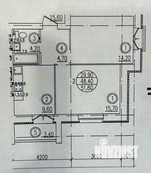 2-к квартира, вторичка, 48м2, 9/10 этаж