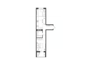 1-к квартира, строящийся дом, 41м2, 7/10 этаж