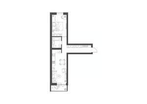 1-к квартира, строящийся дом, 46м2, 3/9 этаж