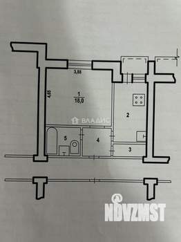 1-к квартира, вторичка, 36м2, 8/9 этаж