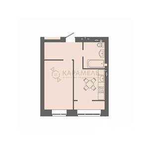 1-к квартира, строящийся дом, 40м2, 3/9 этаж