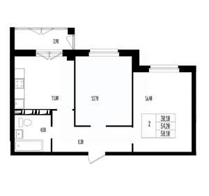 Студия квартира, вторичка, 58м2, 16/17 этаж