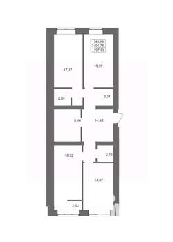 3-к квартира, вторичка, 97м2, 9/10 этаж