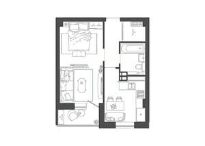 1-к квартира, строящийся дом, 37м2, 2/19 этаж