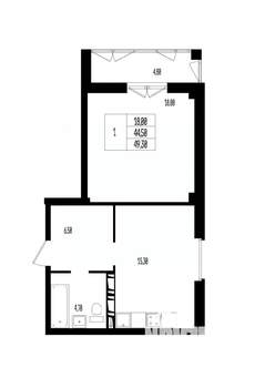 Студия квартира, вторичка, 49м2, 14/17 этаж