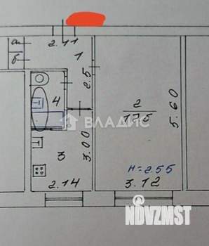 1-к квартира, вторичка, 30м2, 1/5 этаж